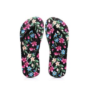2021 Slippers de verão Mulheres chinelas de padrão floral Flip Flip Flip Flip Shoes Antislip Sapatos PVC Sandals Beach Sapatos J220716