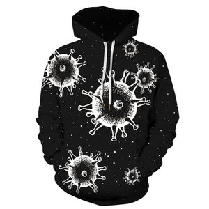 Mens Hoodies Bacteria Series Digital Printing Sweater Longsleved Hooded European and American Fashion 221119