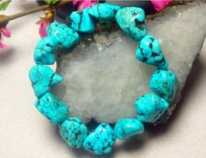 Natural Crystal Raw Stone Turquoise Irregular Bracelet Natural Turquoise Contour Bracelet for Men and Women