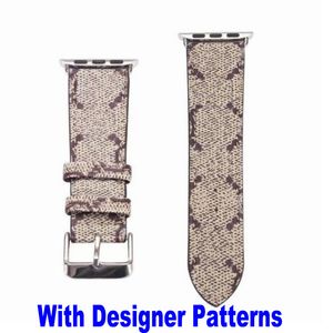 Mode G Designer für Apple Watchband Straps 49mm 41mm 45mm 42mm 38mm 40mm 44mm Luxusdesigner Brown L Blumenuhrenarmbänder iwatch 8 7 6 5 4 3 2 1 Lederarmband Streifen