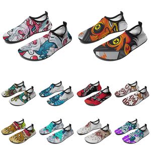 Sapatos de água personalizados para homens e mulheres, design de animal de desenho animado, palavra diy, preto, branco, azul, vermelho, treinador masculino 228