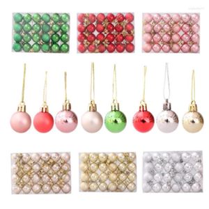 Juldekorationer Boxad uppsättning av plast godisboll hänge god dekoration för hemträd prydnad Xmas navidad noel gåvor 2022