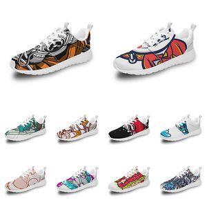 Homens Menino Sapatos esportivos personalizados anime desenho animado design de animais diy palavra preto branco azul vermelho colorido externo masculino 119