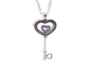 Pandora mücevherleri ile uyumlu 925 STERLING Gümüş koltuklar yüzen madalyon büyük kalp anahtar kolye kadınlar için orijinal moda kalem pen6111502