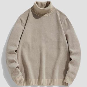 Men's Down Parkas Turtleneck Fashionable Pure Color Loose Sweater Personality Style Meatcovering Men's Sweater Dress Korean Fashion 221119