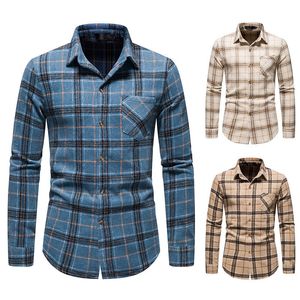 Camicie casual da uomo Camicia a quadri Camicia da uomo in tessuto di lana caldo ispessito Camicia di flanella Fodera di personalità casual Camicia di abbigliamento casual Moda uomo 221119