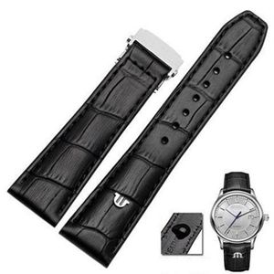 Guarda le fasce Top Genuine Leather Watchband per Maurice Lacroix Watches Strap Black Brown mm mm con Braccialetta con fibbia pieghevole299i311K
