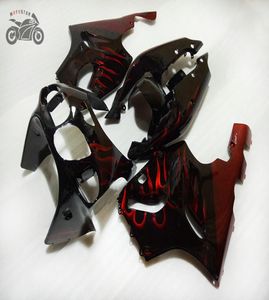 Motocykl chiński zestaw owiewki dla Kawasaki Ninja ZX7R 96 97 98 99 0003 ZX7R 19962003 Red Flames ABS Fairings Set5049257