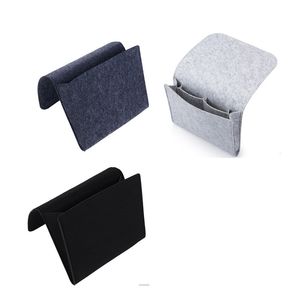 Felt Bedside Storage Bag Pouch Bed Desk Bag Sofa TV Remote Control Hanging Caddy Couch Storage Organizer Bed Holder Pockets YSJY18