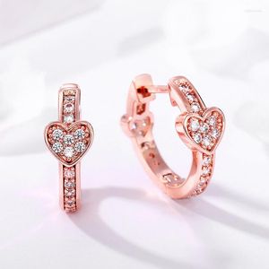 Orecchini a cerchio CAOSHI Eleganti da donna con design a forma di cuore Shinning CZ Gioielli Delicati accessori per cerimonia di fidanzamento femminile