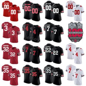 NCAA Football Ohio State Buckeyes 100th College 22 Steele Chambers Jerseys 3 Teradja Mitchell Josh Proctor Cody Simon Eichenberg Chris Olave Garrett Wilson Custom