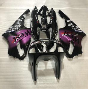 Kit de carimbo de motocicleta para Kawasaki Ninja ZX7R ZX R Black Purple Fairings BodyworkGifts GS384532366