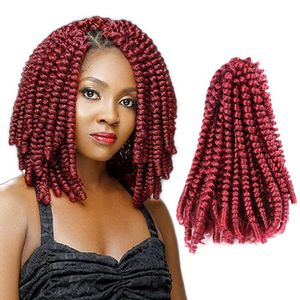 Spring Twist Crochet Braids 8 Inch Synthetic Bomb Twist Braiding Hair Ombre Kinky Curly Crochet Hair Extensions 30 Roots