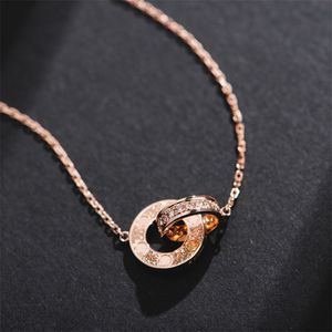Diamond pendant necklace gold necklace luxury jewelry chain designer jewellery plated golden silver loop neck charm women wedding love necklaces designers