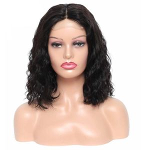 Body Wave Short Bob Front Wigs Braziliaanse Non Remy Real Human Hair x4 Lace Sluiting Wig Natural Color Gloedheid voor zwarte vrouwen3765019