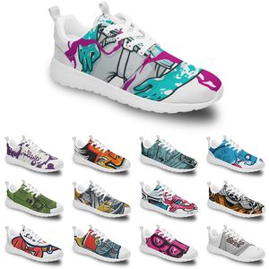 Tran DIY Custom Running Shoes 여성 남성 트렌디 트레이너 야외 운동화 검은 흰색 패션 남성 노란색 통기성 캐주얼 스포츠 소방 레드 스타일 MNHU9875