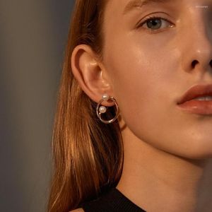 Hoop Earrings Trend Unusual For Women Stud Piercing Jewelry Pearl Sleeper Punk With Stones Korean Dangling