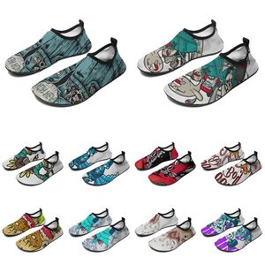 Sapatos de água personalizados para homens e mulheres, design de animal de desenho animado, palavra diy, preto, branco, azul, vermelho, treinador masculino 224