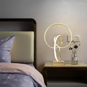 Lâmpadas de mesa Art moderno Spiral Goldden Lamp Lamp Led