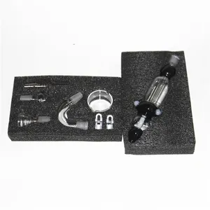 Mini Nectar Bong Kit Hookah 10mm 14mm Dab Straw Oil Rigs Glass Water Pipe Titanium Tip