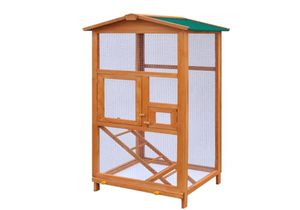 Bird Cage Large Wood Aviary with Metal Grid Flight Cages for Finches Bird