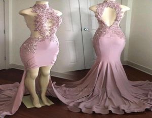 2020 Besonderes Design von Hochkragen Prom Kleid Juwel Chiffon Spitzen Abendkleid Blumen Muster moderne sexy Vintage Classic Prom DR8186878