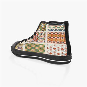 Кроссовки мужчины одеваются обувь Canvas Shoes Custom Women Fashion Black Orange Mid Cut Cute Heartoor Hoalk Color5869737