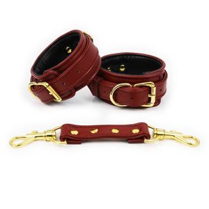 Beauty Items Professional Leather Chain Handcuffs Toy sexy Slave Hand Leg Arm Wrist Ankle Cuffs Bondage Games For Couples Adult