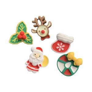 Pins Broschen Weihnachten Stil Broschen Set 5 Stücke Harz Pins Weihnachtsmann Elch Socken Girlande Rote Frucht Cartoon Schmuck Weihnachtsgeschenk für Bo Dhosj