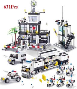 Городская полиция Swat Helicopter Truck Building Blocks устанавливает Legoingls Brinquedos Bricks Playmobil Образовательные игрушки для детей 3382876