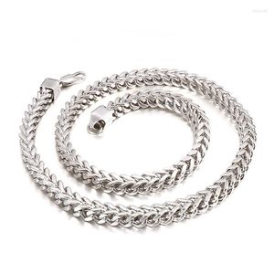 Catene Regali di festa Collana a catena cubana in acciaio inossidabile Argento - Tono scatola di chiglia ipoallergenica senza nichel 5mm/6mm/8mm