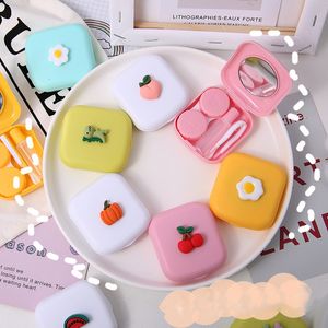 Abiti per lenti Candy Solid Color Women Portable Cute Contact ES Box Case for Eyes Care Kit Gase Contenitore Regalo per contenitore 221119