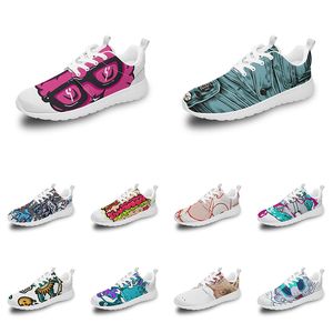 Мужчины Женщины Custom Sports Shoes Anime Cartoon Animal Design Diy Word Black White Blue красный красочный мужской тренер на открытом воздухе 089