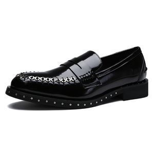 Metal Men Shoes Handmade Patent Leather Handmade Mens Office Shoe T Show Wedding Dress Shoes