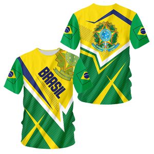 Erkek Tişörtleri Brezilya Futbol Seçimi T-O Boyun Kısa Kollu Moda Serin Sokak Giyim Plus Gevşek Camisa Brasil 221118