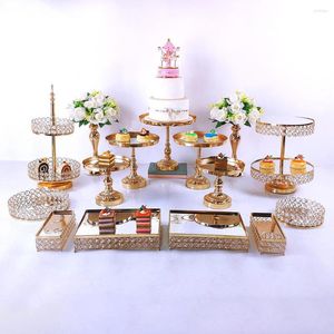 Bakeware Tools 9-15pcs Kitchen Accessories Cake Stand Set Wrought Iron Exquisite Cupcake Rack Base Dessert Wedding Party Table Candy Bar