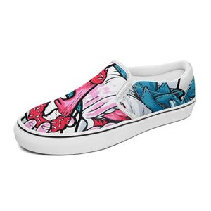 2022 neue Canvas-Skateschuhe, individuelle handbemalte Modetrend-Avantgarde-Low-Top-Boardschuhe für Herren und Damen S36