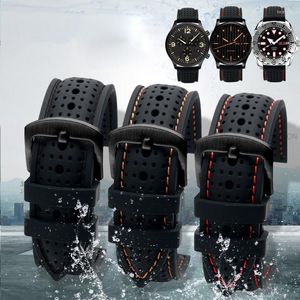 Uhrenarmbänder, atmungsaktives Silikon-Sportarmband, 18 mm, 20 mm, 22 mm, 24 mm, für jedes Gummi-Handgelenkband, weiches, wasserdichtes Herrenzubehör