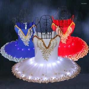 Bühnenbekleidung professionelle Ballett Performance Kostüme weibliche Schwansee Lumineszenz Danzkleidung LED LEG DANCING H501