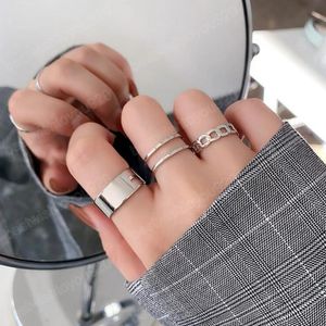 3 Teile/satz Hiphop Ringe Für Männer Frauen Kreative Öffnung Einstellbare Retro Ring Gold Silber Farbe Ring Set Mode Schmuck Geschenk