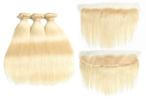 Silanda Haar gute Qualität 613 Blonde gerade Remy Human Hair Webbündel 3 Webs mit 13x4 Spitze Frontalverschluss 1639888