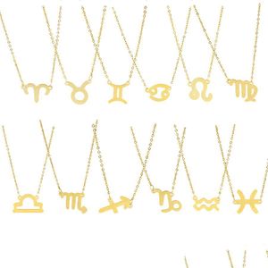 Подвесные ожерелья моды 12 созвездий ожерелья подвески для женщин астрология гороскопа галактика Зодиак Кокер Ювелир