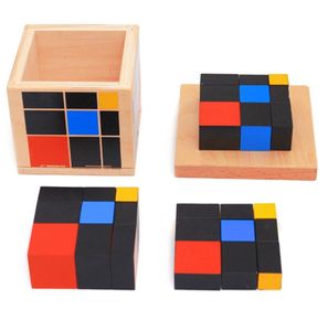 Раннее обучение образовательные игрушки Монтессори Деревянный Триномиальный Куб для малышей 210329