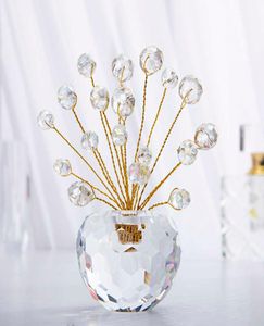 HD Small Crystal Bonsai Fortune Money Tree Figurine z Ab Beads Window Suncatcher Pisawek dla szczęścia dobrobytu 210