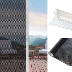 Window Stickers Perforated Mesh Film Self Adhesive Black White Dotted One Way Privacy Glass For Home Office