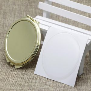 62 mm Gold Compact Mirror en blanco Espejo de bolsillo de ajuste Epoxi Sticker DIY Set M0832G DHL 266A