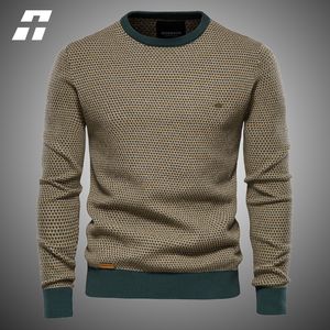 Men's Sweaters Basic Pullovers Sweater Men Casual Cotton Spliced O-neck Knitted Mens Fashion Solid Color Quality Male Tops 221118