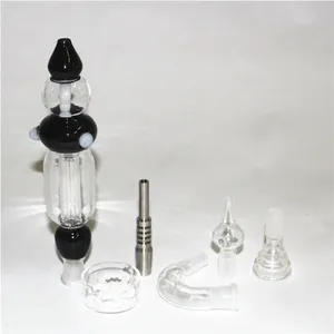 Hookah Nectar Bong Set z kwarcową końcówką paznokci Miskę 14 mm Bongs Rury wodne Rigki olejne Mini szklane bongs