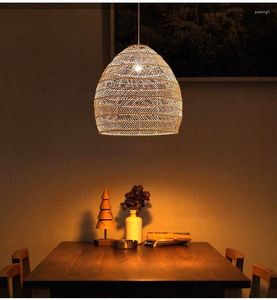 Подвесные лампы азиатские художественные огни бамбуковые лампы для лампы для EL Project Kitchen Listerures