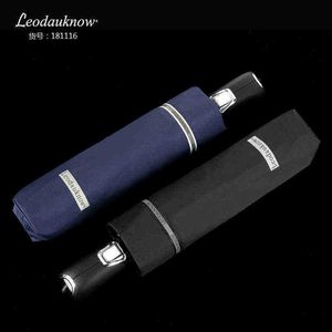 LeodauKnow Reflective Strip Design Triple Fully Automatic 10K Blue and Black Men and Sunny Rainy Umbrella J220722